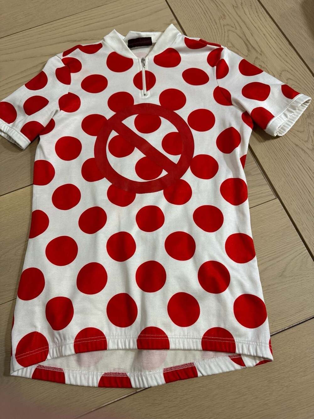 Tommaso Vintage Cycling Jersey Red White Polka Dot Size 3